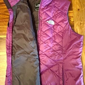 The North Face Pink Quilted Jacket with White Logo